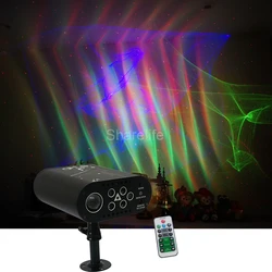 Sharelife Rechargeable RGB Hypnotic Aurora Red Star Laser Light Mixed RGB Watermark LED Remote DJ Party Home Stage Lighting DW-A