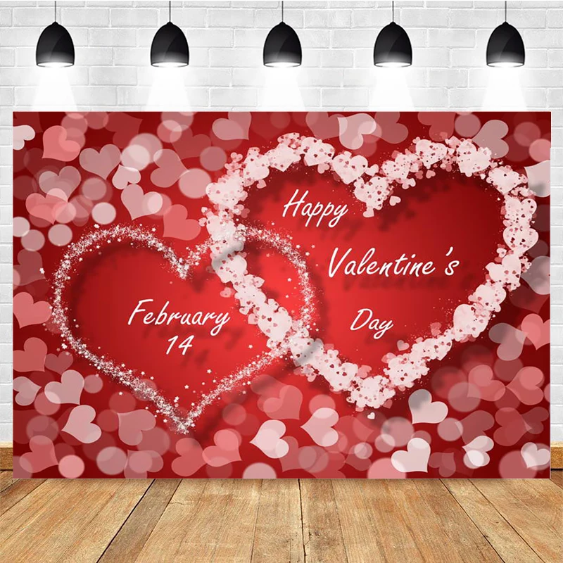 

Mocsicka Valentine's Day Theme Photography Background Sweet Love Decoration Confession Wedding Photo Backdrop Studio