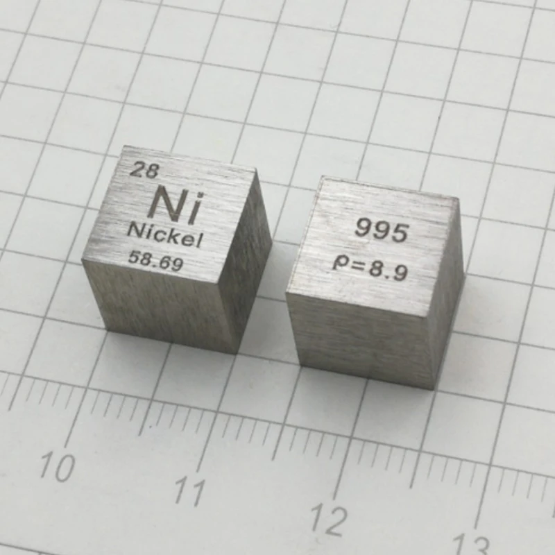 Raccolta 10*10*10mm dell'esposizione di Hobby dell'elemento del cubo del nichel metallico del nichel di elevata purezza di 8.64g Ni 99.5%