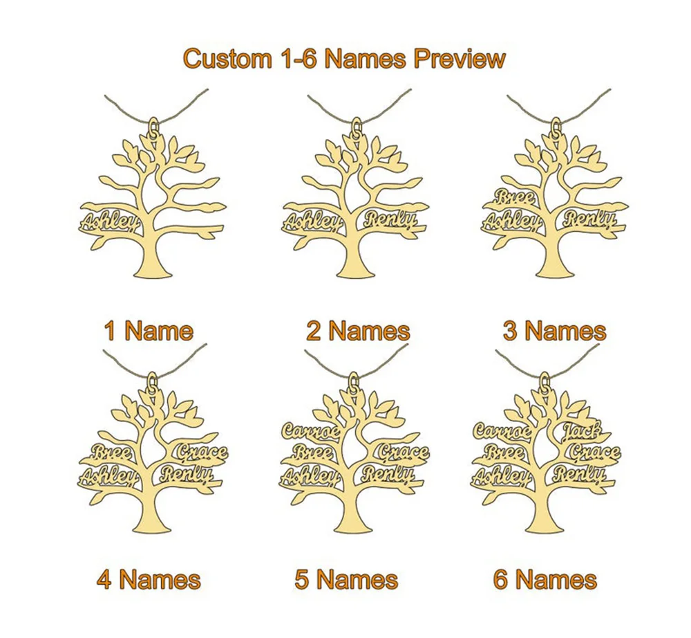 Tree of Life Custom Keychain With 1-6 Name Personalized Jewelry Family Member Key ring The Best Gift For Mother Wife