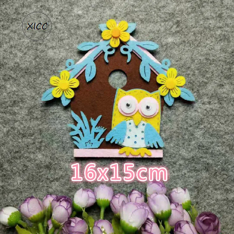 T-N Owl House Non-woven Felt Pad DIY Kindergarten Wall Paste Decoration Beautiful Moon Leaves Cute Classroom Decoration Stickers