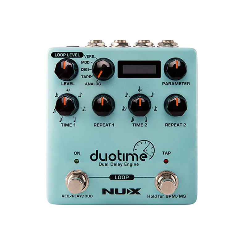 NUX Duotime Stereo Delay Pedal Guitar Effect Analog Tape Echo Digital Modulation Verb Dual Delay Effects for Guitar Accessories