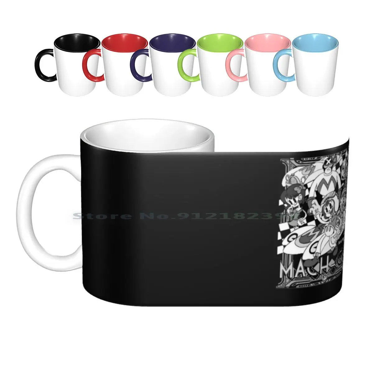 Mach Go Go 30s Retro Cartoon Style Ceramic Mugs Coffee Cups Milk Tea Mug Boop Cartoony Fanart Fleischer Studios Go Go Griff