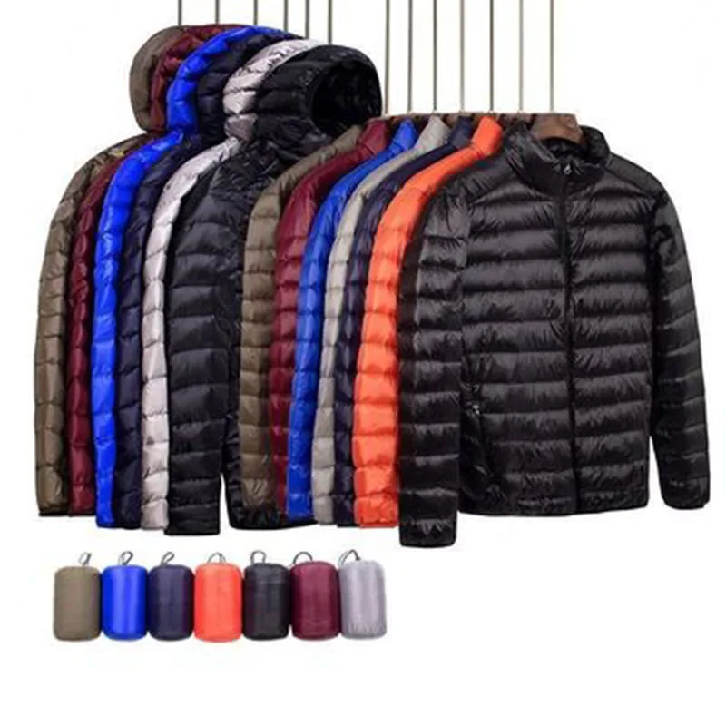 Matt Fabric Winter Men's Down Jacket Ultra Light Down Jacket Men Windbreaker Feather Jacket Man Lightweight Portable Warm Coat