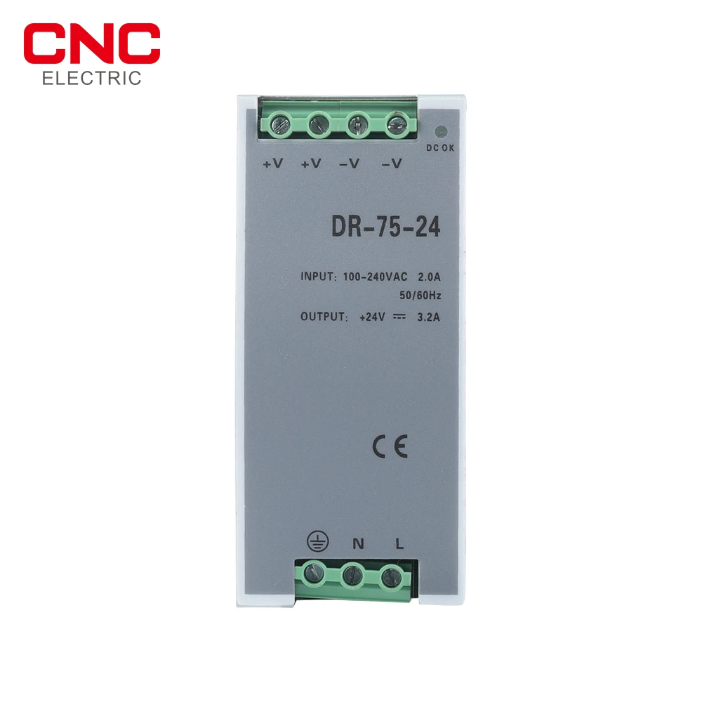 

CNC 1PCS DR-75-24 Single Output DIN Rail Switching Power Supply 24v Voltage Transformer LED Display 75W