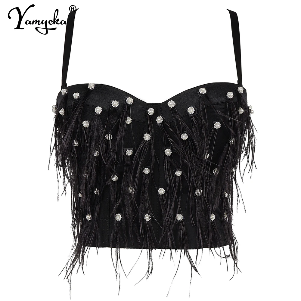 

Sexy halter Black White Rhinestone corset crop top women summer bustier y2k tank top Party night club rave outfits Cropped tops