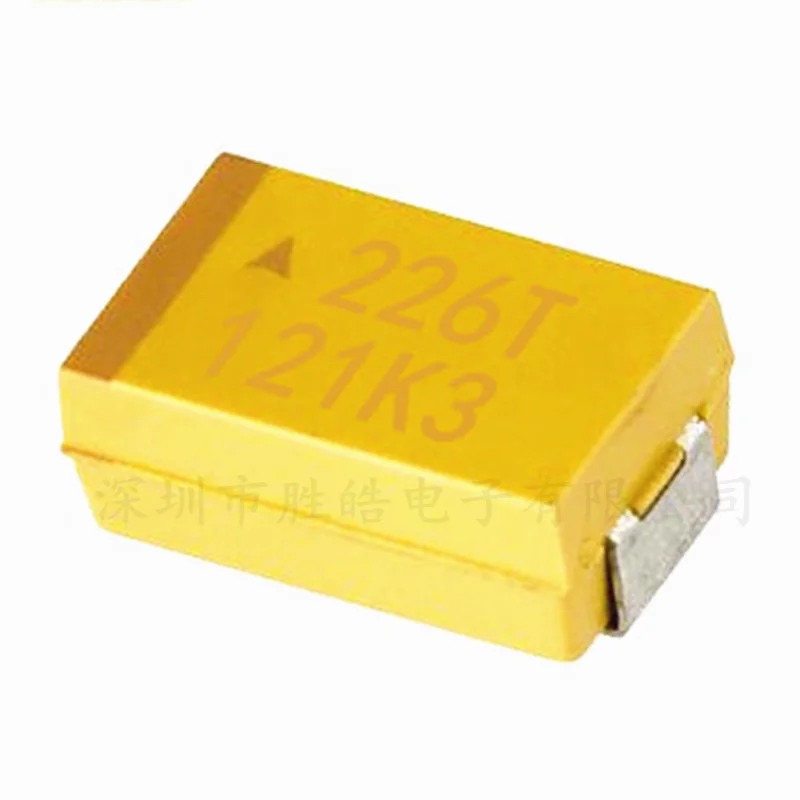 10PCS SMD Chip Tantalum Capacitor 22UF 50V D Type 7343 226T Bile Capacitance Yellow Polar Capacitance