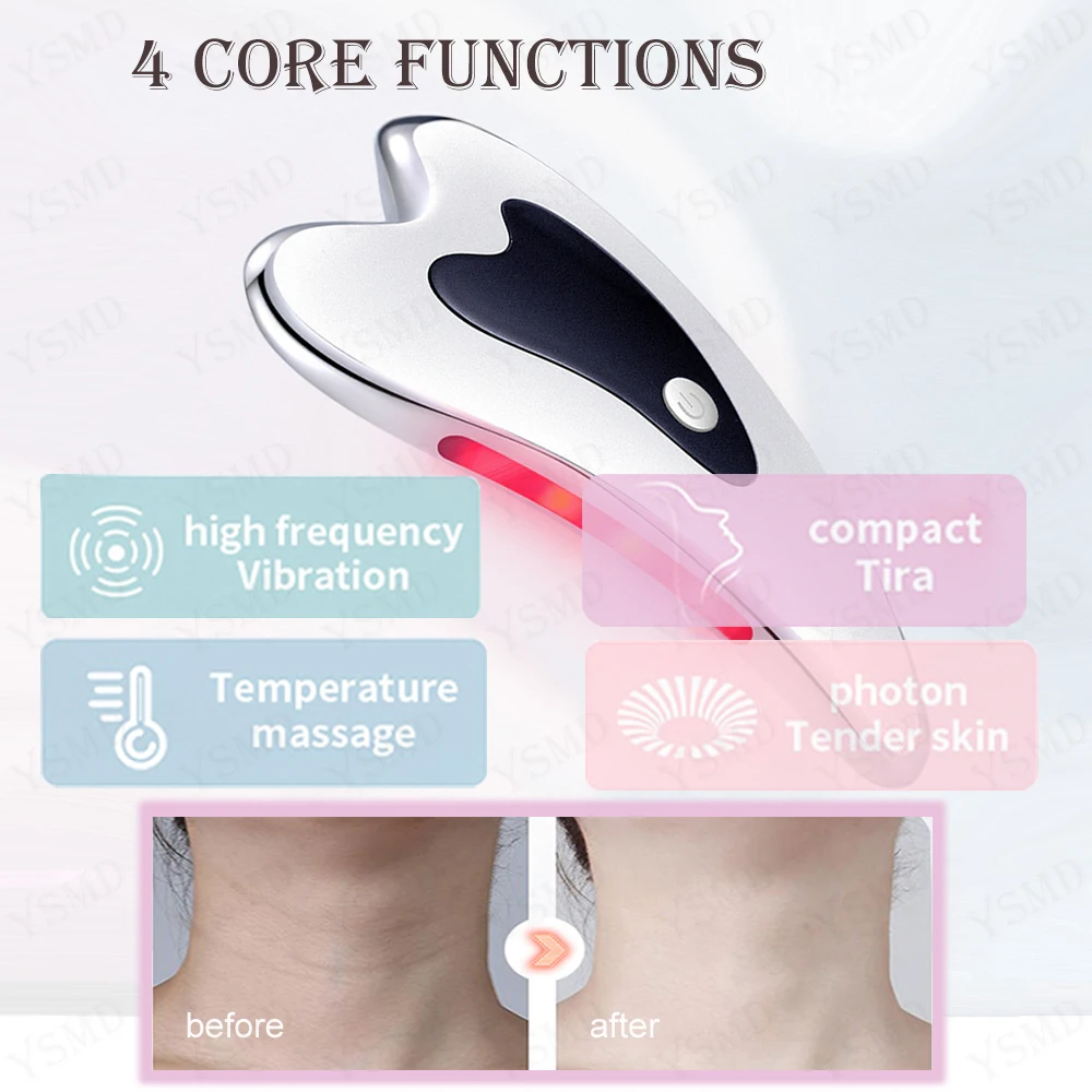 Skin Scraping Facial Massage Machine Skincare Tools for Lifting Gua Sha Double Chin Remove Neck Care Electric Face Eye Massager