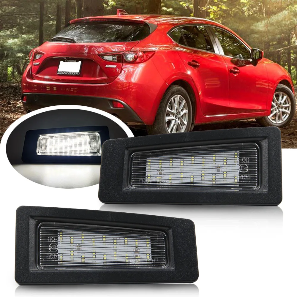 

2PCS Car Rear LED License Plate Light Number Plate Lamp For Mazda 3 Gen3 Axela 2014 2015 2016 -2018 CX-3 2016- rear Tag light