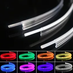 Bendable Solid Core Clear 2.5mm(Dia.) T-shape Side Glow Fiber Optic Cable with Skirt fin for Car Decorative atmosphere lighting