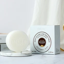 AILKE Bath Face Soap Whitening, Cleaning, With Goat Milk, Non-irritation, Anti-Spots, Caviar Bubbles Body Daily Skin Care Wash