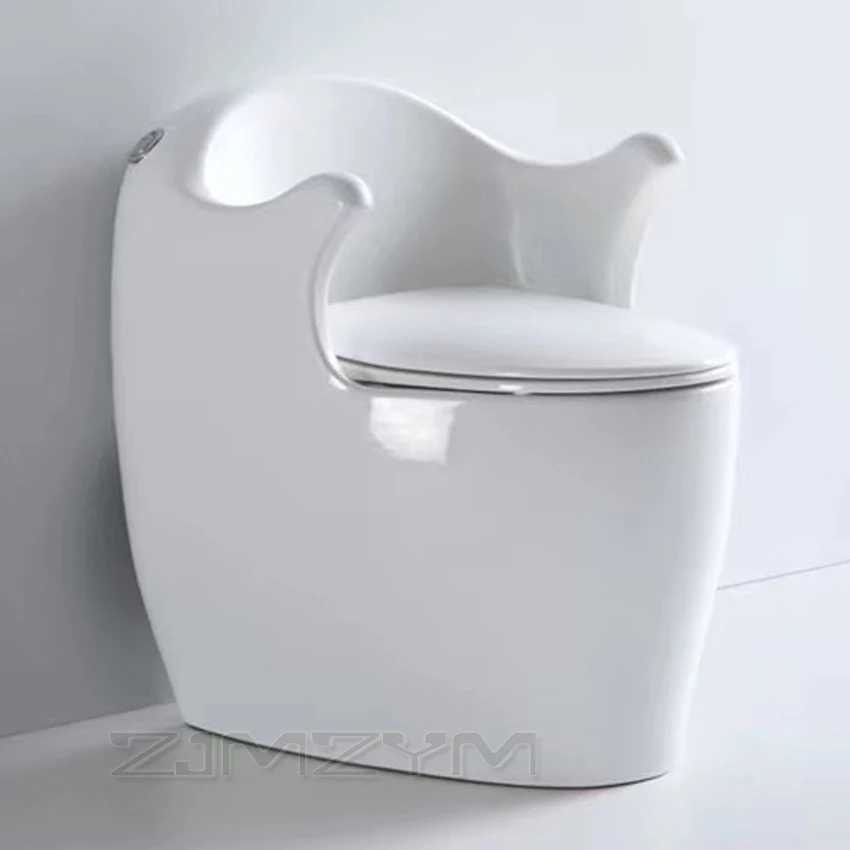 Double Armrest Ceramic Siamese Toilet Slow-down Silent Cover Plate Novel Shape Strange Beautiful Siphon Toilet S-Trap