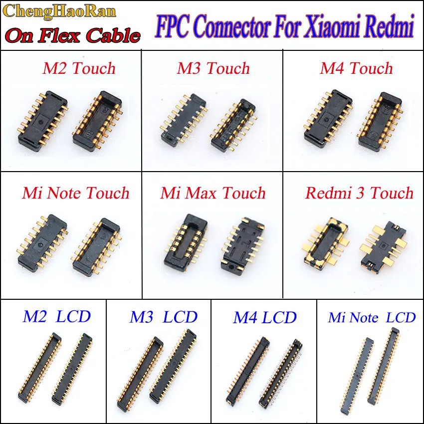 1PCS Touch Screen LCD Digitizer touch FPC Connector Plug Board Pin For Xiaomi redmi M2 M3 M4 Note Max redmi 3 on flex cable