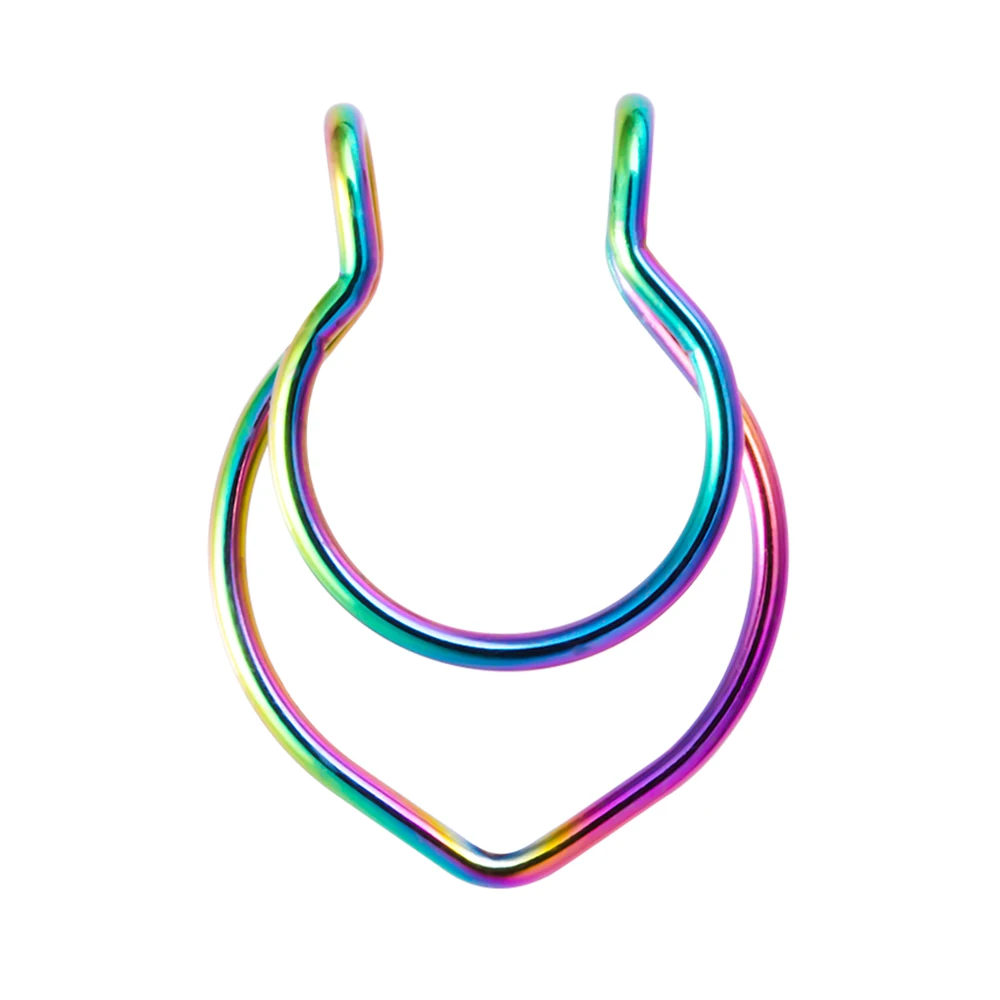 1pc Fake Nasenring für Frauen Männer 20G Chirurgenstahl Faux Piercing Schmuck Fake Piercing Hoop Lip Septum Nasenringe Körperschmuck