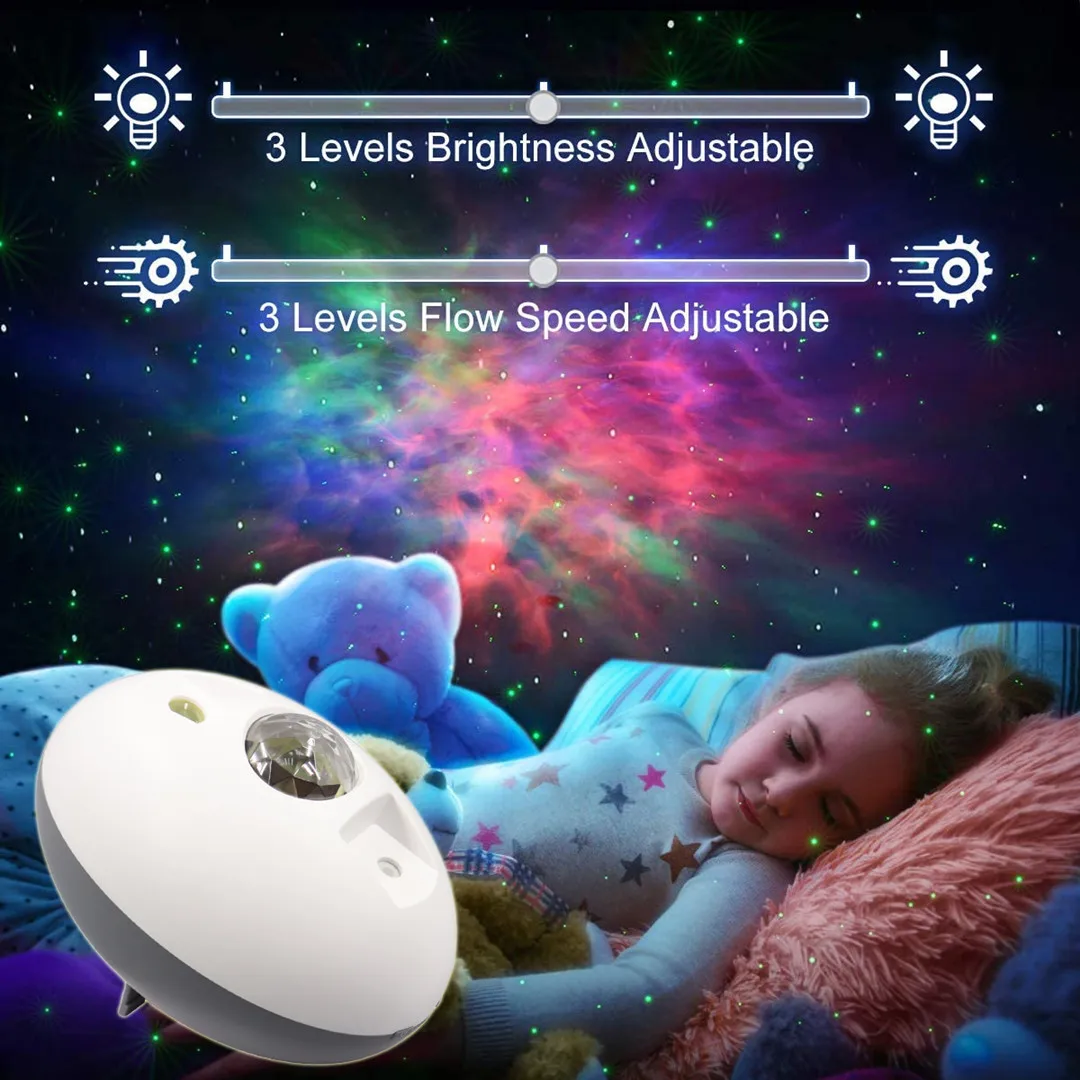 NEW Colorful Starry Sky Galaxy Projector Night Light Child USB Star Night Light Romantic Projection Lamp Gifts Atmosphere Lamp