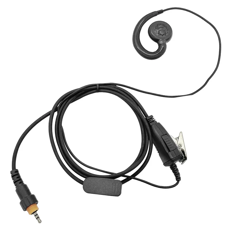 CLP1010 Earpiece for Motorola, Walkie Talkie, 2 Way Radio with C Ring, Single Wire Earpiece and Mic PTT