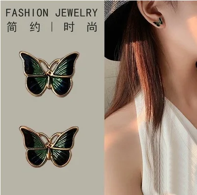 Hot New Products Delicate Butterfly Earrings Sweet Small Fresh Girls Super Fairy Forest Small Cute Simple Fashion Ear Jewelry