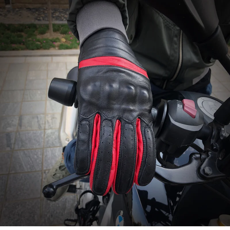 Men's Real Leather Motorcycle Racing Mountain Bicycle Gloves Waterproof Gloves Motocross Cycling Sports GloveTactical Gloves