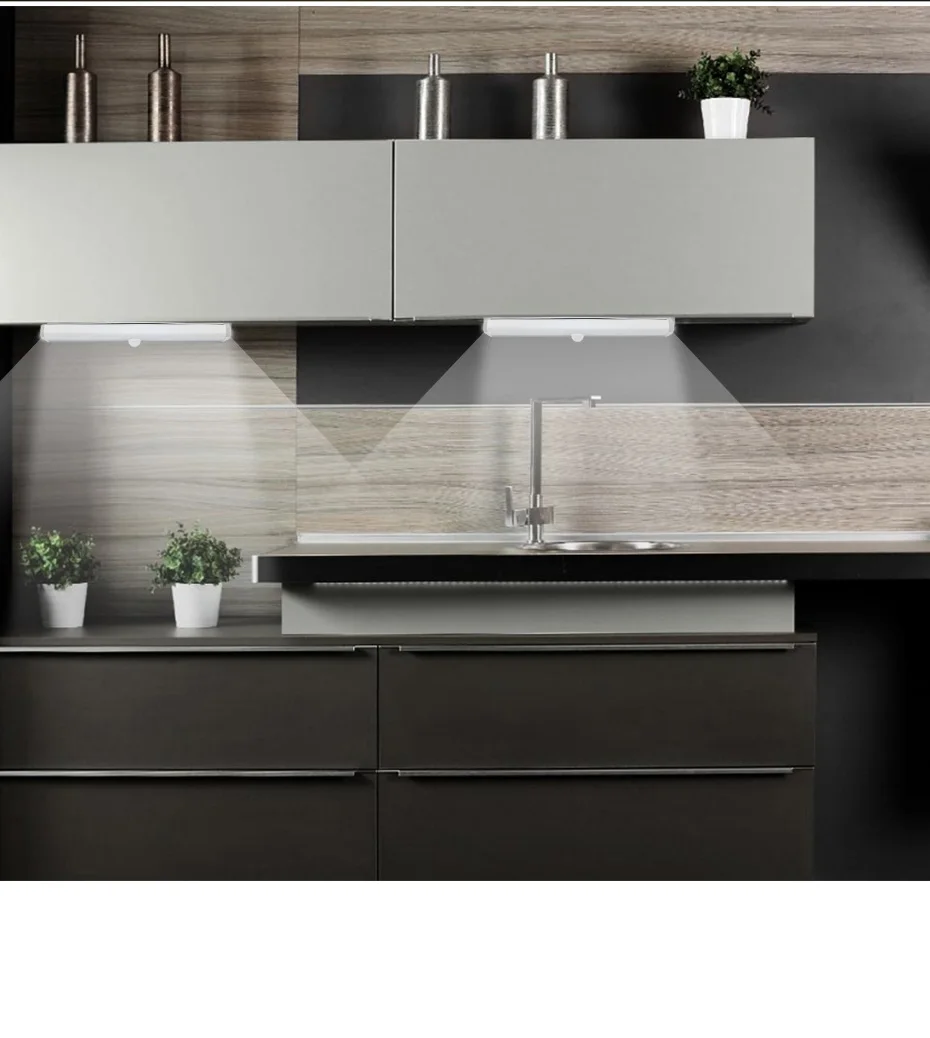 Wireless LED Night Light White / Warm White Staircase Backlight Motion Sensor Light Light For Kitchen Wardrobe Home Wall Lamp