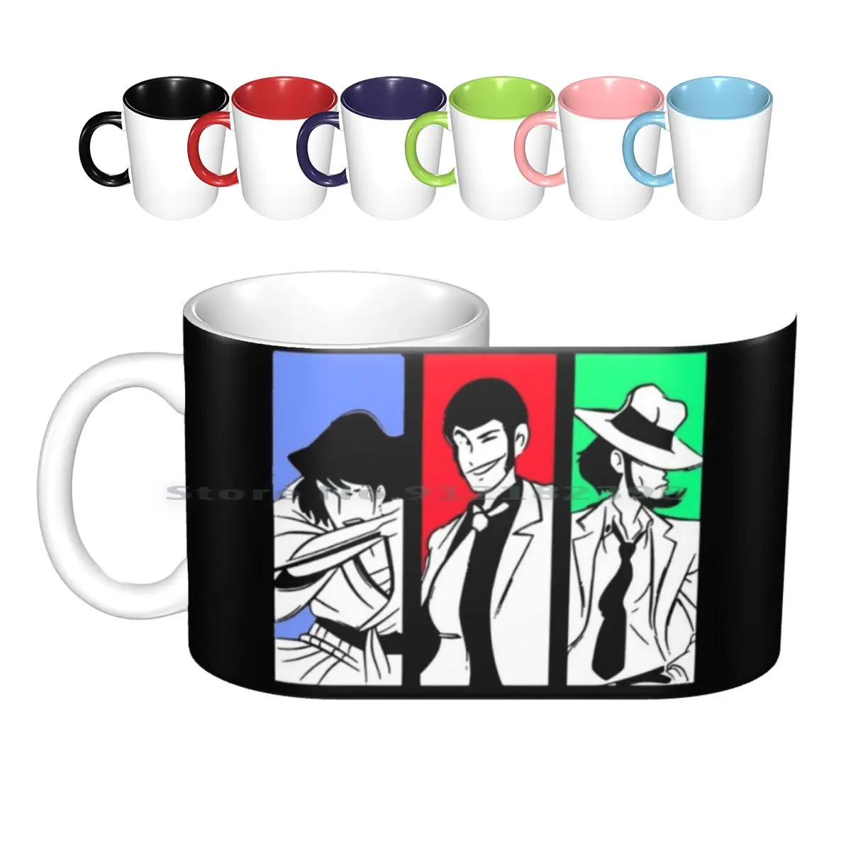 Lupin Jigen Goemon Ceramic Mugs Coffee Cups Milk Tea Mug Lupin Lupin The 3rd Lupin The Third Anime Manga Goemon Ishikawa Fujiko