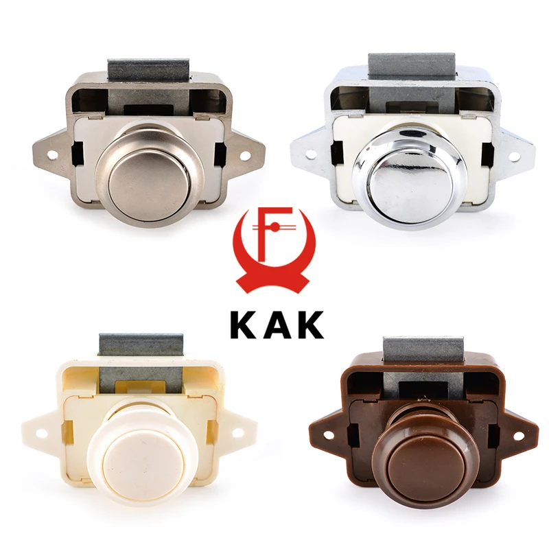 20 Packs KAK Camper Car Lock 20mm Push Lock for RV Yacht Furniture Door Hardware Cabinet Drawer Locks Handles Safety Kids Lock