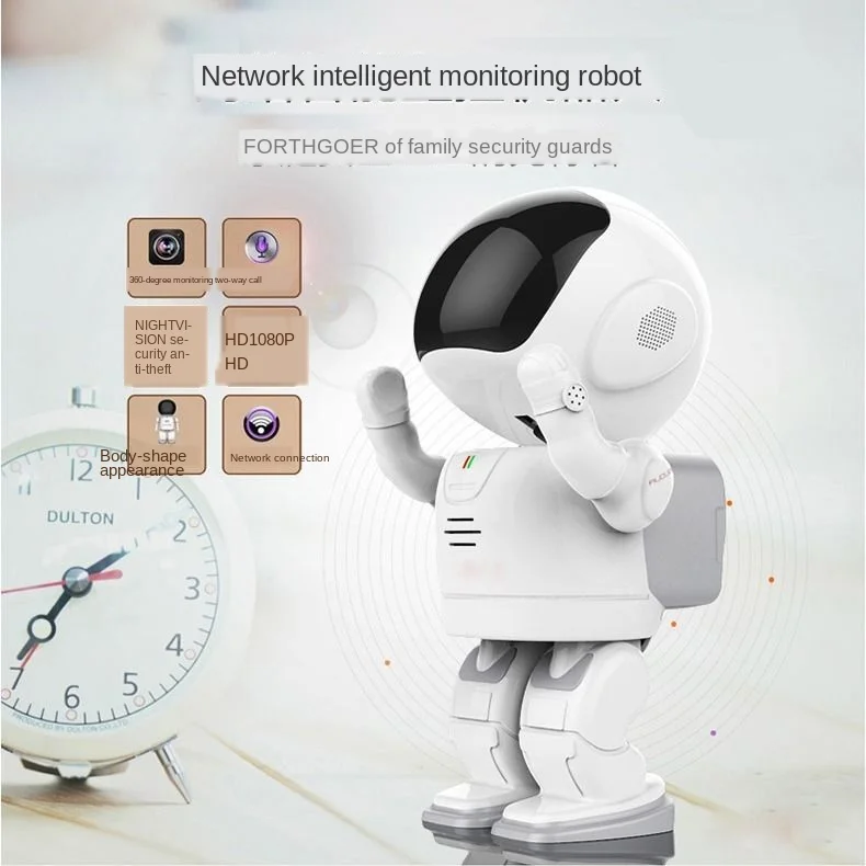 Smart space robot HD camera, wifi remote mobile phone baby monitor, two-way audio home security surveillance camera