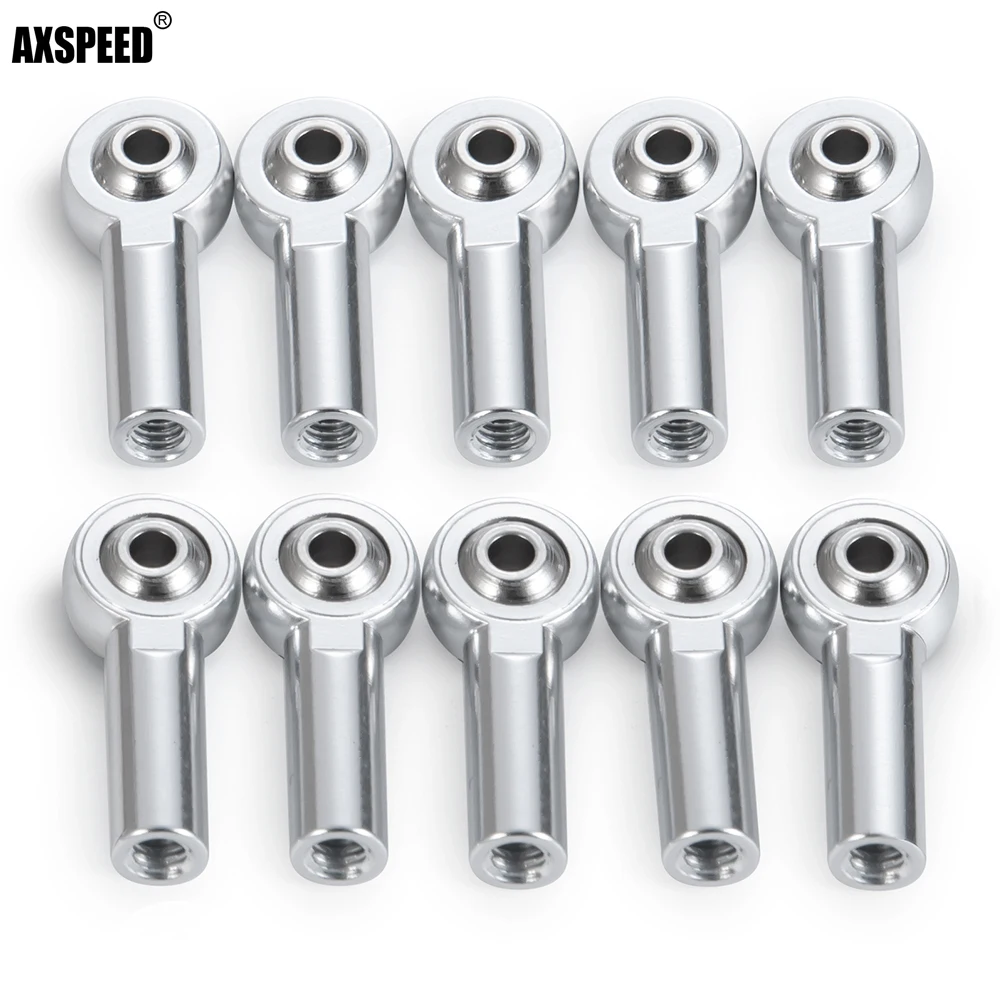 AXSPEED 1/10/20Pcs M4 Metal Aluminum Ball Joint Head Push Rod Ends Linkage Connector for 1/10 Axial SCX10 90046 RC Crawler Car