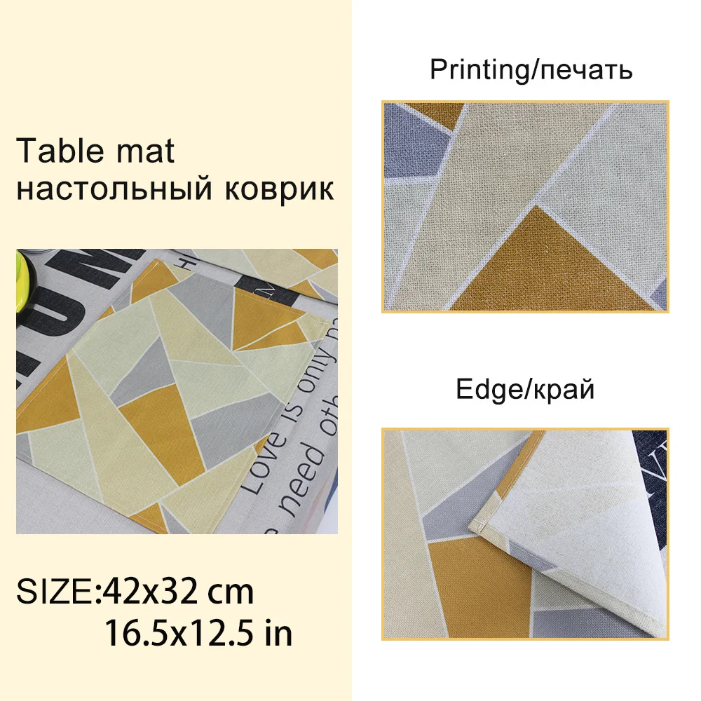 1 Piece Plant Flower Pattern Vegetation Printed Napkin Cloth Home Decoration Table Mat Cloth Tea Towel Coaster 42*32 Servilletas