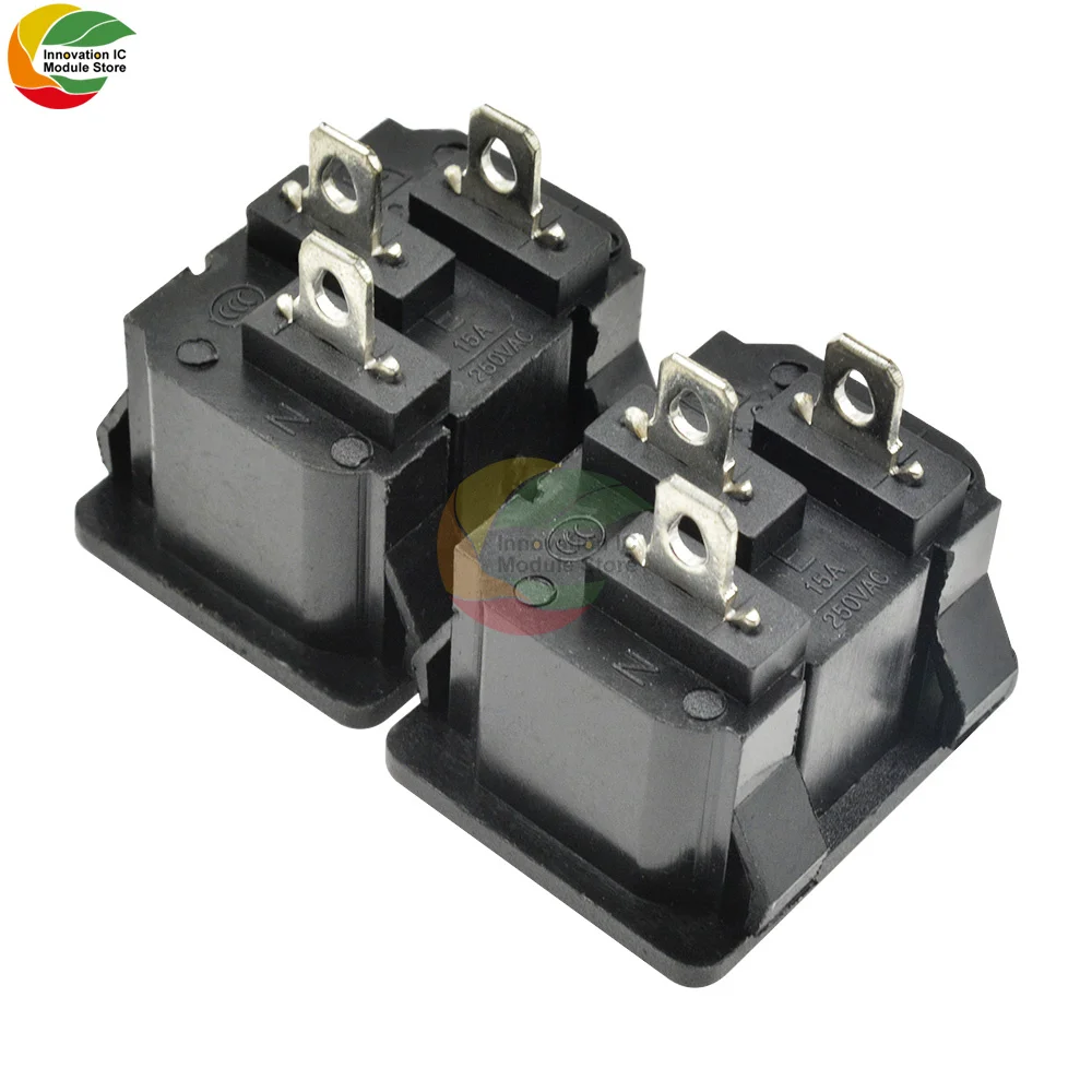 Ziqqucu AC-05 Snap-on AC Power Outlet 10A/250V Recessed Outlet Panel Mount Plug Adapter Power Connector 3Pin 3P Inlet Power Plug