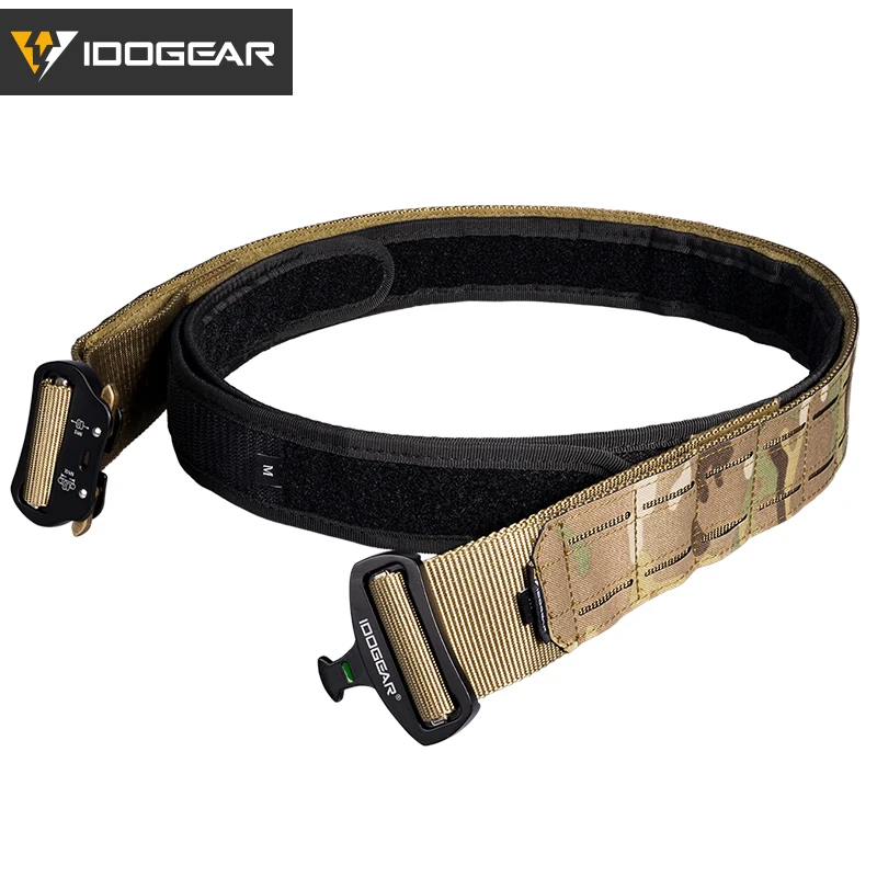 IDOGEAR-Tactical Quick Release Metal Buckle Belt para Homens, Molle Cintos, Camo, 2 em, 3415