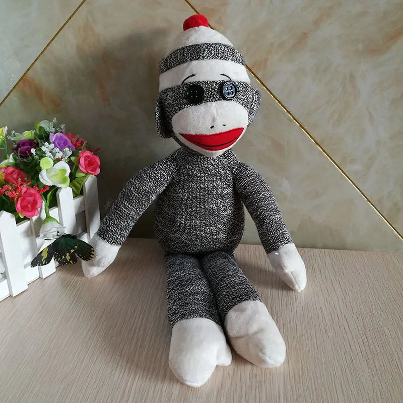 SOCK grey monkey stuffed animals kids baby toys plush toys 40CM baby gift girl cute dolls