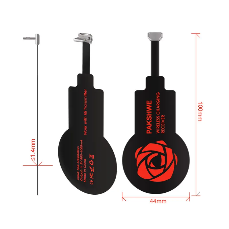 Universal Qi Wireless Charger Charging Kit Transmitter Receiver Adapter Bundle 5W for iPhone Lightning Android Phones