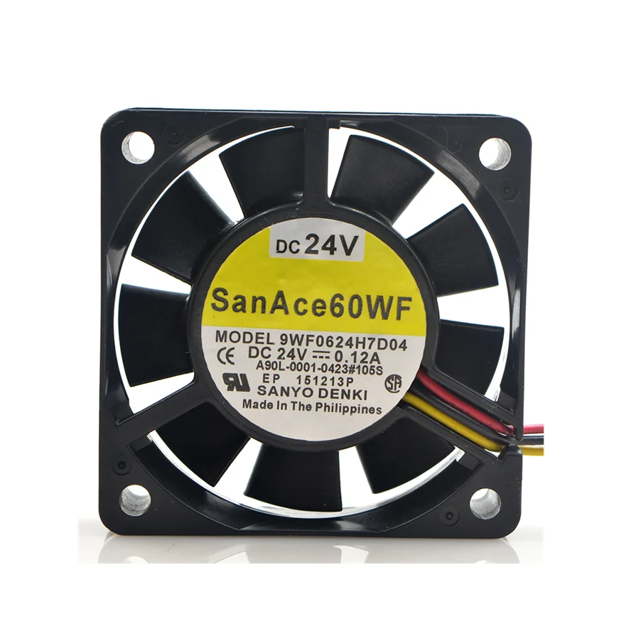 

Sanyo 9WF0624H7D04 SAN AC 60 WF 6015 60MM Server Fan DC24V 0.12A 60*60*15MM Cooling fan For Server Case 3PIN