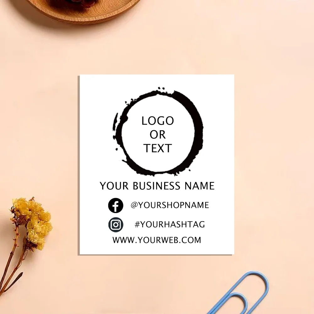 Mini Square Business Cards, Budget Card Template, Minimalist Branding, Your Logo Here, Thank you Order Cards, Social Media Card