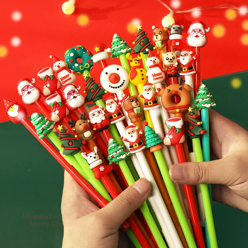 1pc Cute Christmas Gel Pen Students Childrens Pen Gifts Snowmen Santa Claus Kawaii Office School Pens New Year Stationery Gift