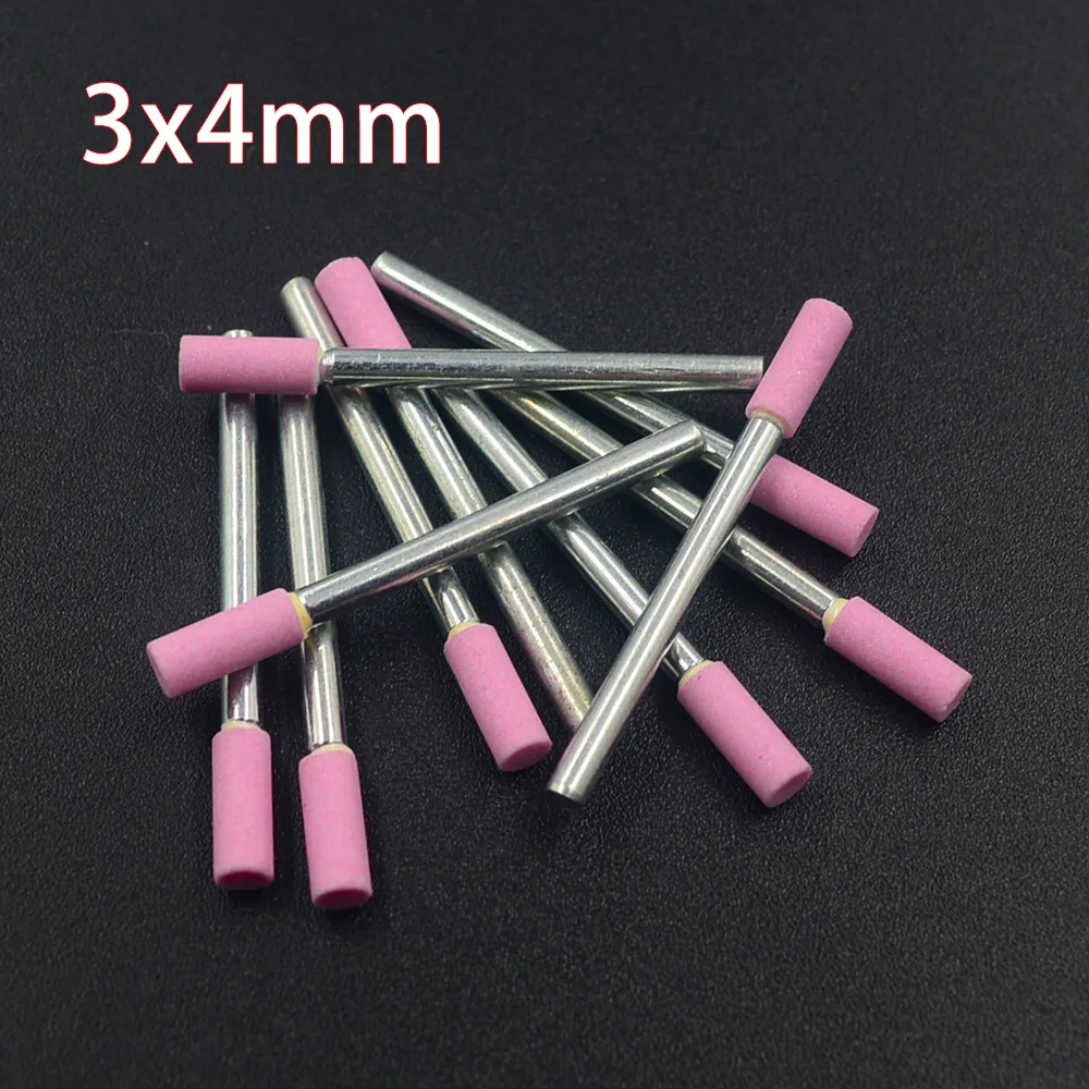 10pcs/Set 3*4mm Abrasive Mounted Stone For Dremel Rotary Tools Grinding Stone Wheel Head Dremel Tools Accessories