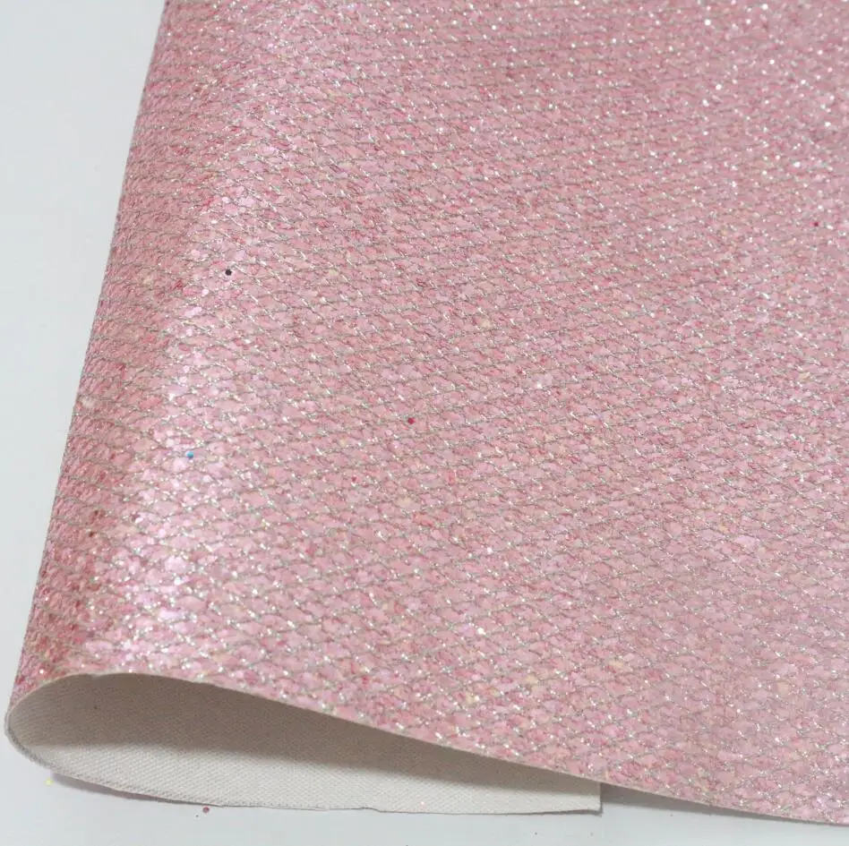 1PCS A4 SIZE 21X29cm Grid Glitter Leather Sheet Synthetic PU Leather Fabric Diy Accessories Craft Supplies