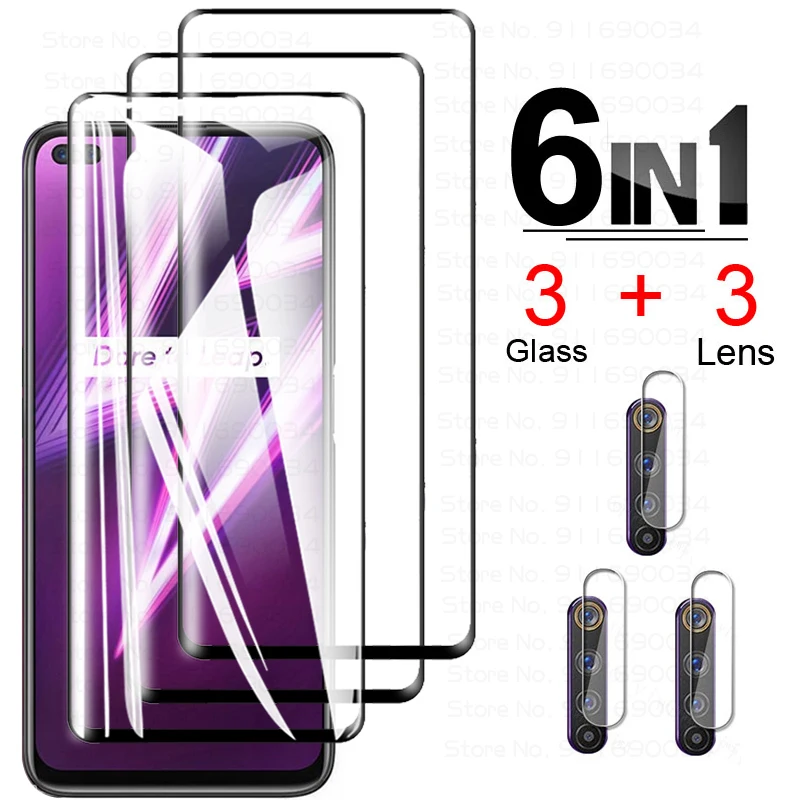 Glass on Realme 6 Pro Tempered Glass for Oppo Realme 5 6 7 Pro 5i 6i 7i Phone Screen Protector on Realme 6Pro Camera Lens Film