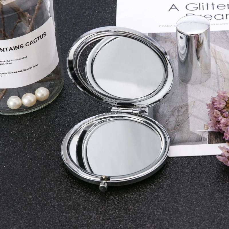 Magnifying mirror makeup Mini Pocket Beauty Cosmetic  mirror,Wedding Christmas Gift,Retro Vintage Crystal Flower,Foldable