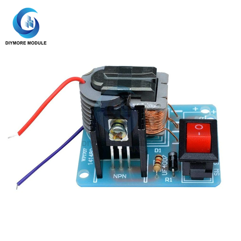 15KV High Frequency DC High Voltage Arc Ignition Generator Inverter Boost Step-Up 18650 DIY Kit U Core Transformer Suite 3.7V