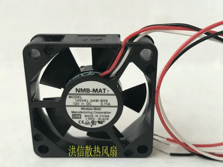 

NMB-MAT 1404KL-04W-B59 B00 DC 12V 0.11A 35x35x10mm 3-wire Server Cooling Fan