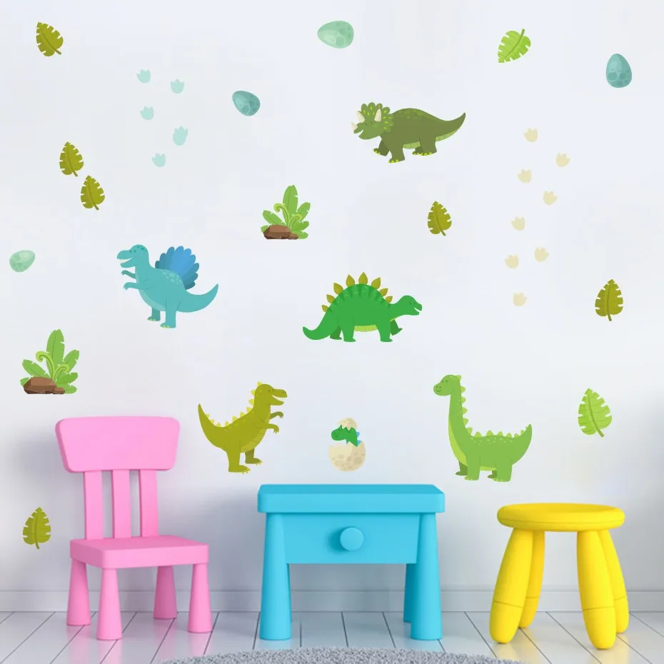 

New Cartoon Dinosaur Wall Stickers Home Decor for Kids Room PVC Vinyl Animals Wall Decals Art Children's Wallpaper