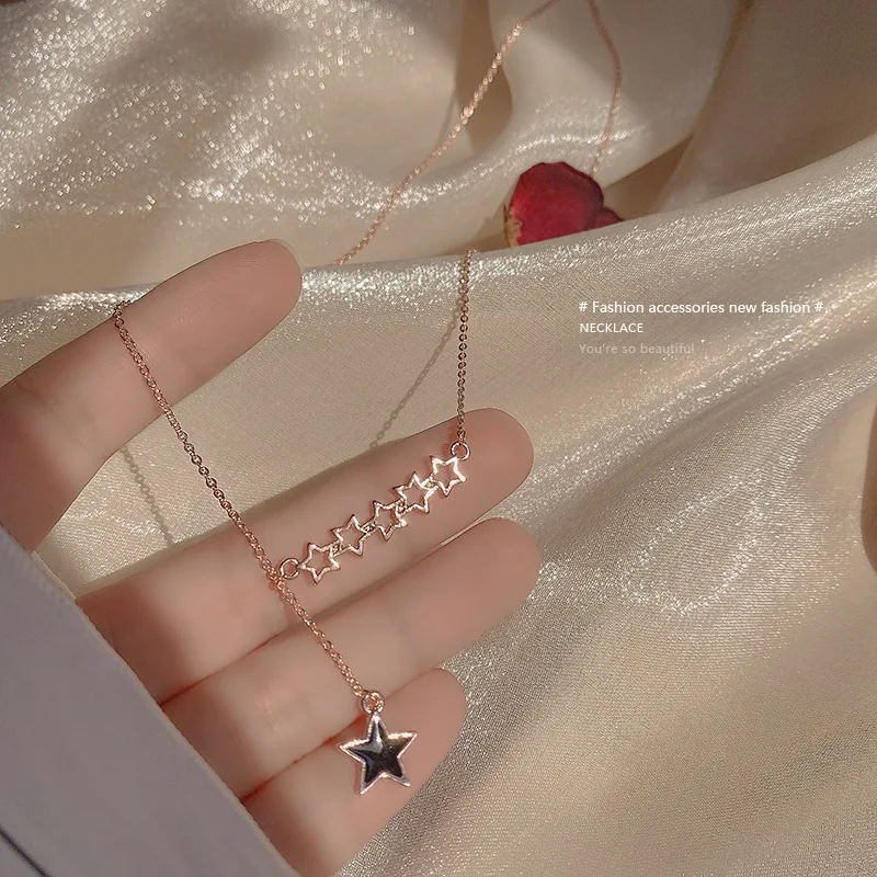 Gypsophila Star Necklace Women's Girl Clavicle Chain Necklace Pendant Necklace Sweater Skirt