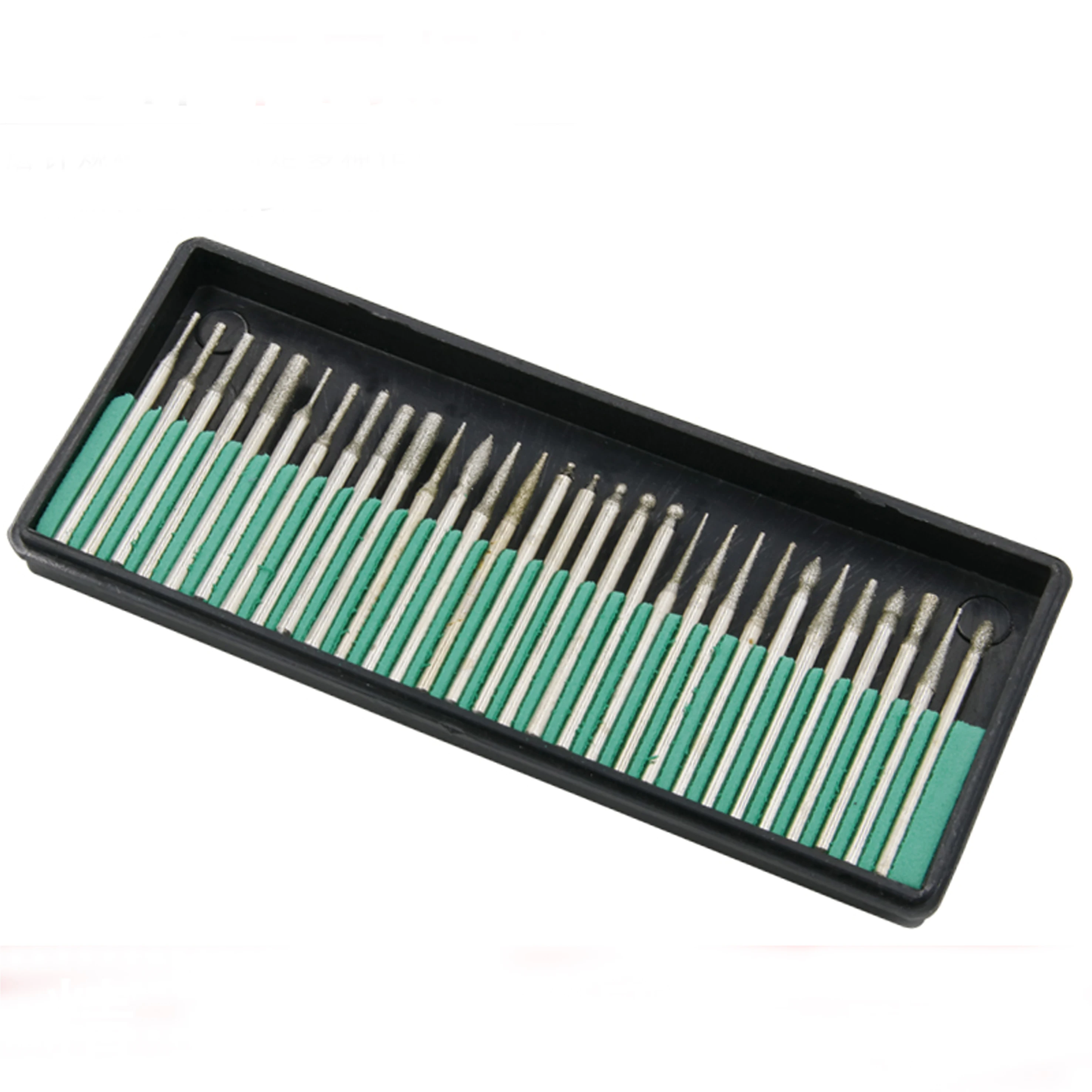 30pcs Diamond Grinding Head 3mm Shank Jewelry Drill Bit Set Coated Carving Burrs Jewelry Handmade Tools