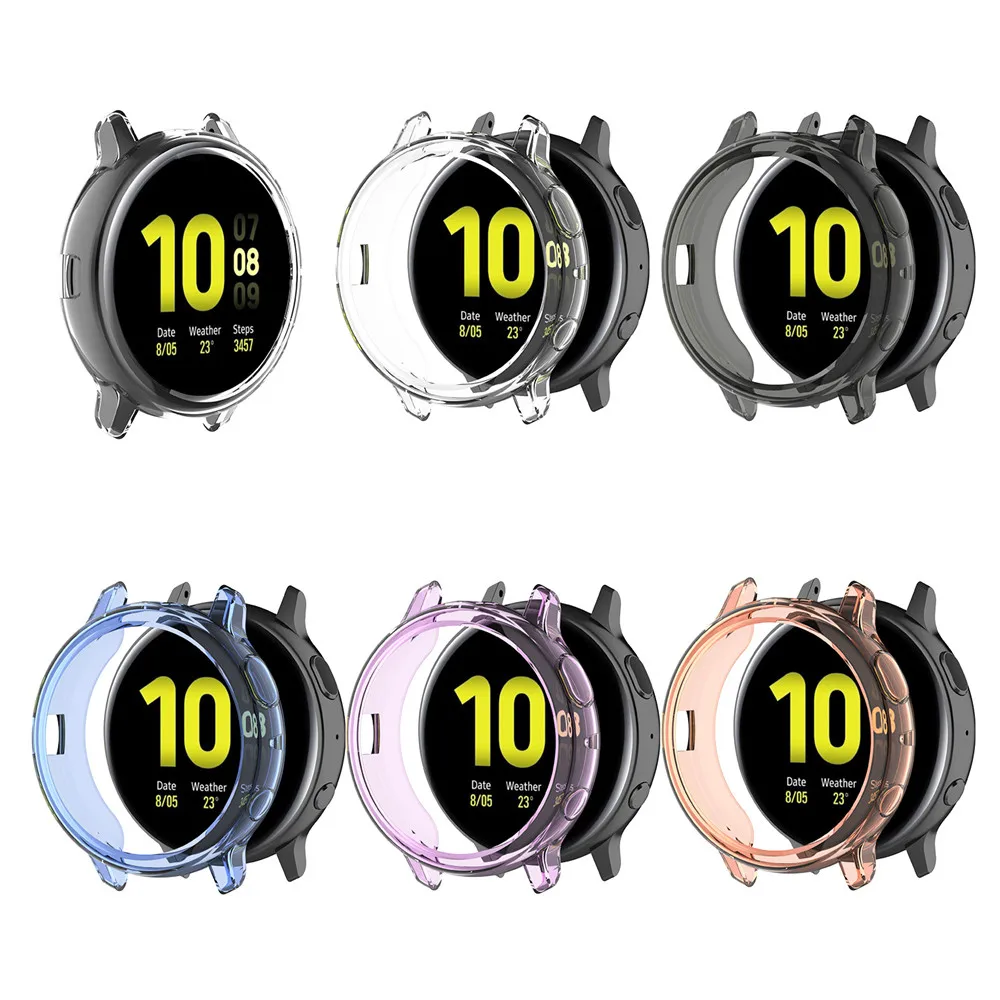 Transparent TPU silicone protective case for Samsung galaxy watch active 2 44mm 40mm SM-R830 R820 Cover Replacement Accessories