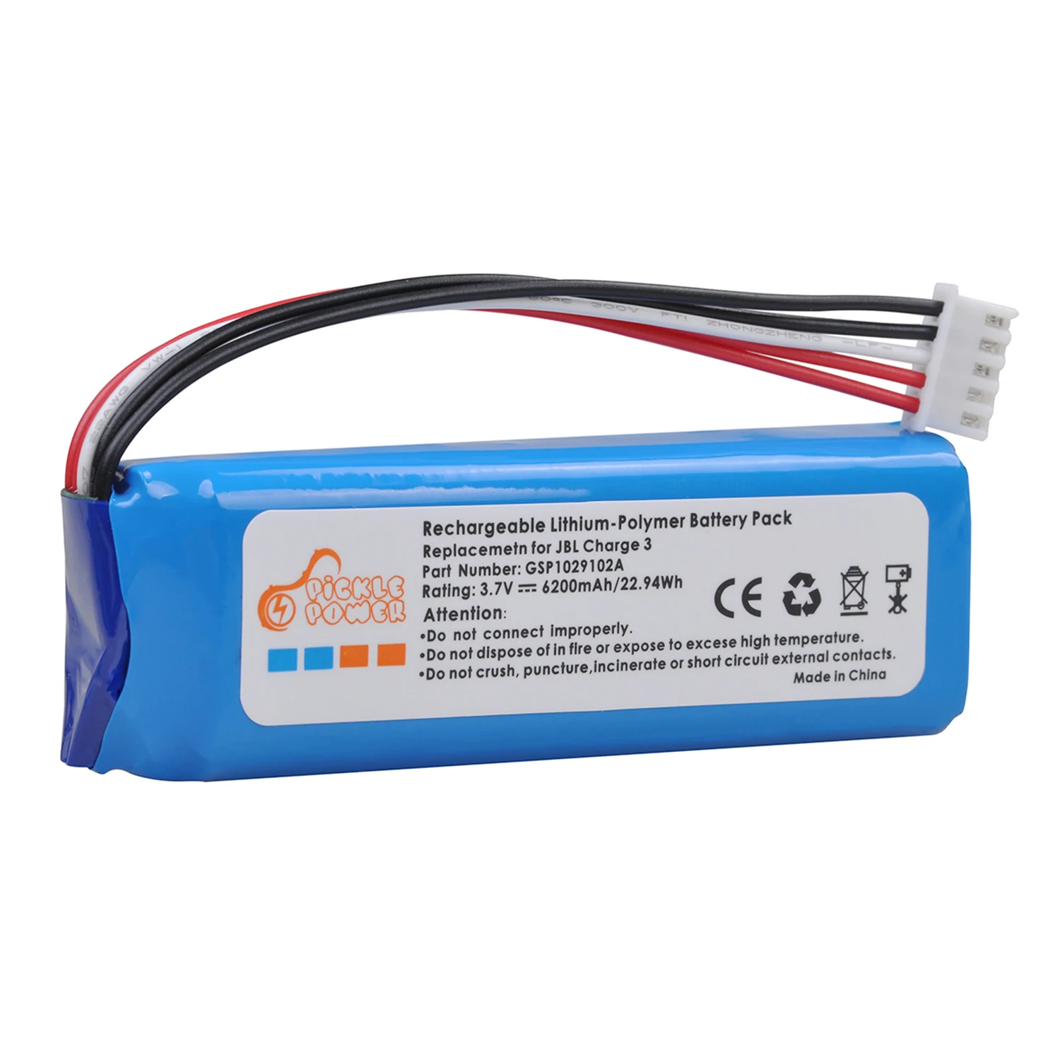 6200mAh Bluetooth Speaker Battery for JBL Charge 3 2016 Version,GSP1029102A(Not for Charge 3 (2015))