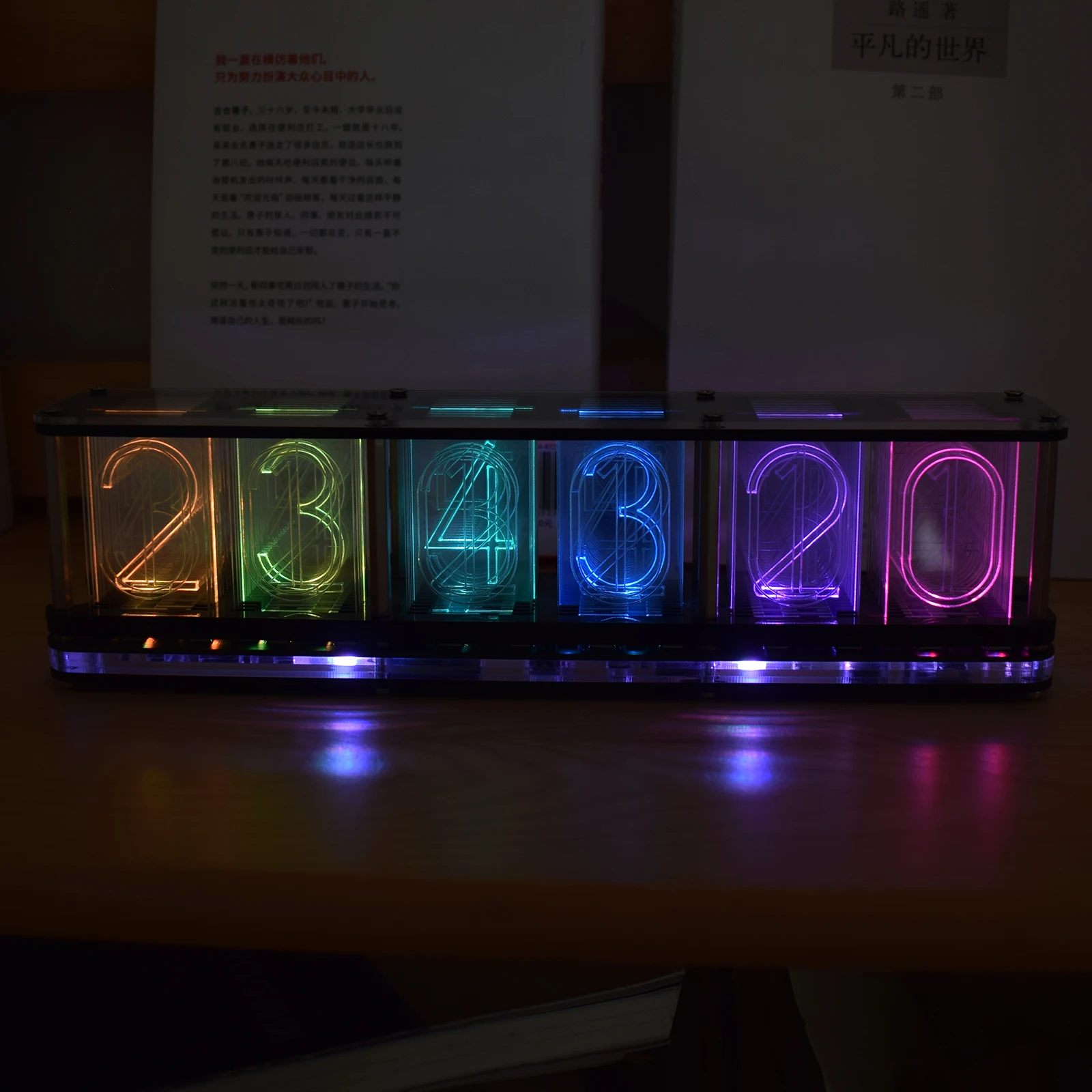 【Big Font】DIY Rainbow RGB Full Color LED Digital Retro Glow Analog Nixie Tube DS3231 Electronic Clock Music Spectrum Display Kit