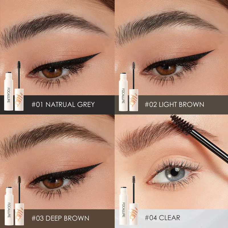 FOCALLURE Natural Brow Gel Long Hold Waterproof Eyebrow Cream Hair Like Finish Wild Eyebrows Styling Gel Beauty Eyes Makeup