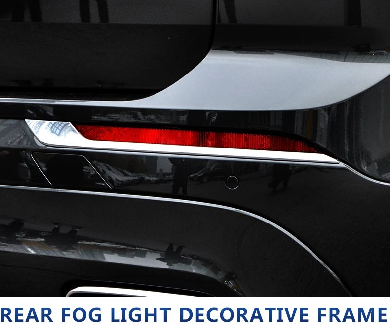 Chrom-Dekoration für Volvo XC60 2018-2026, dekorativer Glanzstreifen für die hintere Stoßstange, Edelstahl-Kofferraum-Zierleiste, Zubehör. – Detail 11
