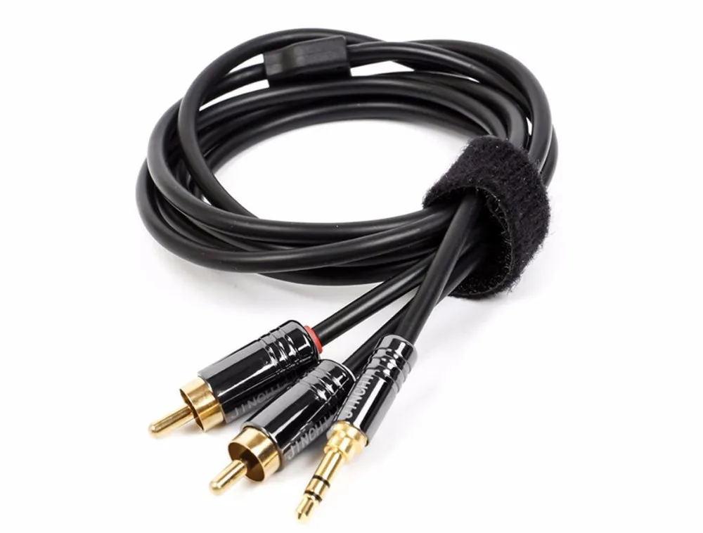 2RCA Male to 3.5mm Male Stereo Audio Y Splitter 33FT Cable Receiver,Gold Plated 3.5mm Jack RCA AUX Cable for Speakers and DJ